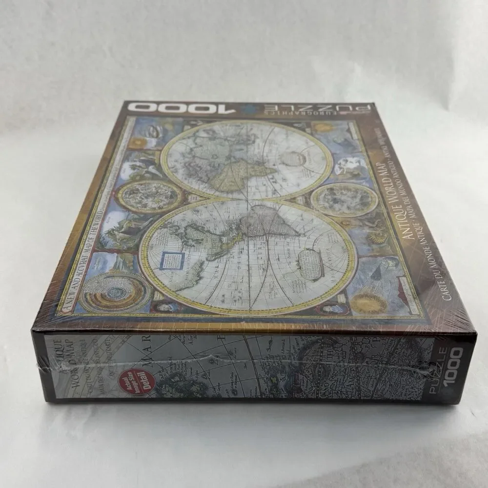 EuroGraphics Antique World Map Puzzle 1000 Piece 6000 2006 Jigsaw New Sealed